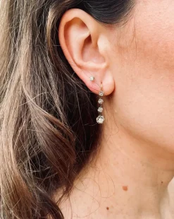 Boucles d'oreilles dormeuses diamants