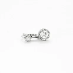 Boucles d’oreilles Dormeuses Art-Déco or et diamants 0.90 ct
