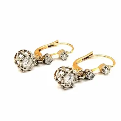 Boucles d'oreilles Dormeuses 2 Ors et Diamants