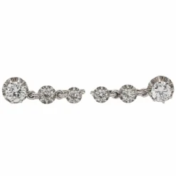 Boucles d'oreilles Dormeuses Or blanc Diamant