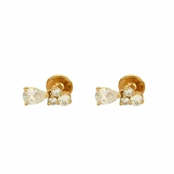 Boucles d'oreilles dormeuses or et diamants