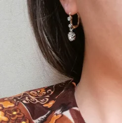 Boucles d'oreilles Dormeuses 2 Ors et Diamants