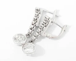 Boucles d'oreilles Dormeuses platine diamants