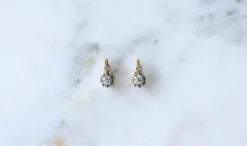 Boucles d'oreilles dormeuses Or Rose, Platine, Diamants