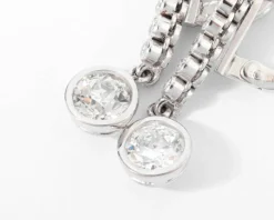 Boucles d'oreilles Dormeuses platine diamants