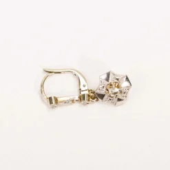 Boucles d'oreilles dormeuses Art Déco diamants
