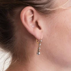 Boucles d'oreilles dormeuses diamants