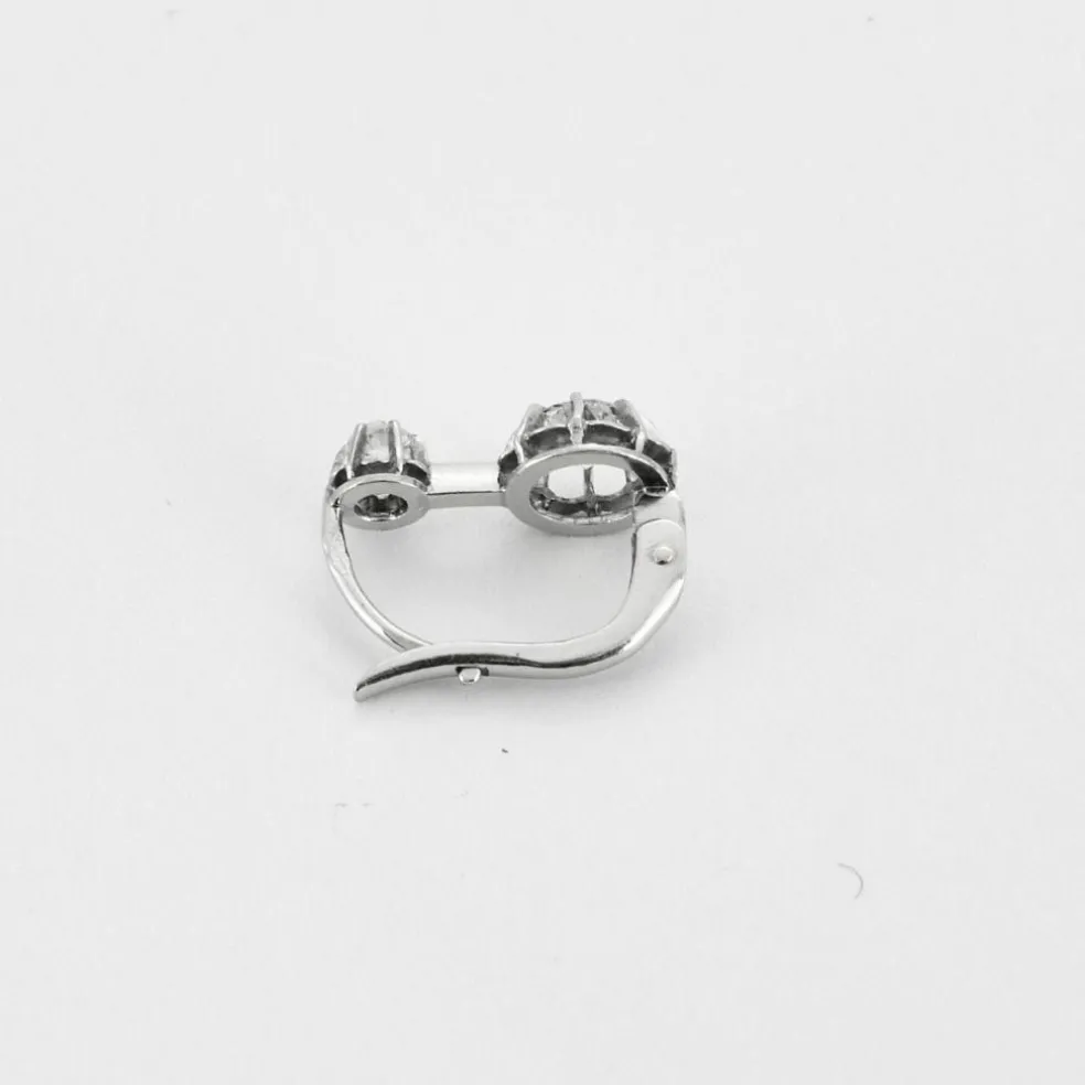 Boucles d’oreilles Dormeuses Platine et Diamants 1ct