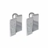 Boucles d'oreilles Double rectangle pavage Diamants