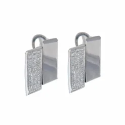Boucles d'oreilles Double rectangle pavage Diamants