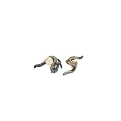 Boucles D'Oreilles dépareillées Or & Pierres de couleurs