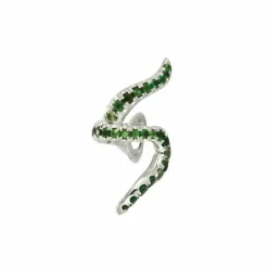 Boucles d'oreilles dépareillées or et émeraudes