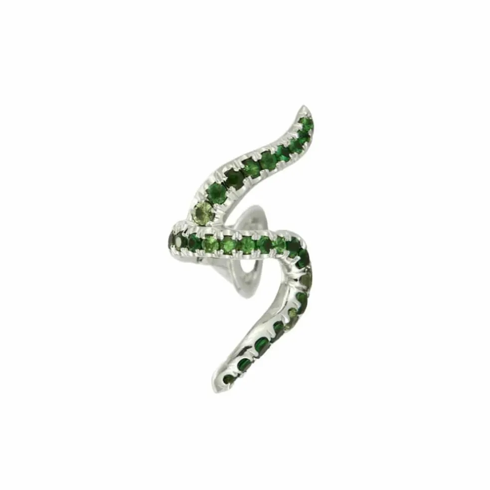 Boucles d'oreilles dépareillées or et émeraudes