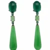 Boucles d'oreilles Emeraudes Jade Agate verte