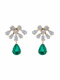 Boucles d'oreilles Emeraudes Diamants