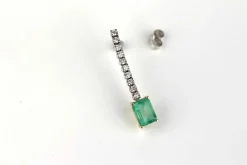 Boucles D'oreilles Emeraudes Diamants