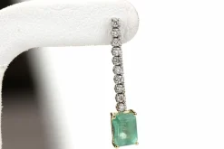 Boucles D'oreilles Emeraudes Diamants