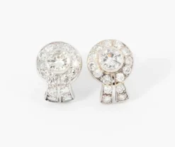 Boucles d'oreilles en diamants et platine