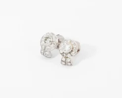 Boucles d'oreilles en diamants et platine