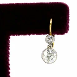 Boucles d'oreilles en diamant, platine