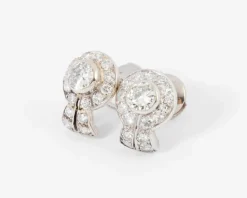 Boucles d'oreilles en diamants et platine
