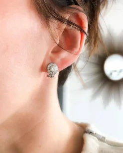 Boucles d'oreilles en diamants et platine