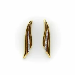 Boucles d'oreilles en forme d'aile en or 14 carats et diamants