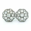 Boucles d'oreilles en grappe de diamants et de platine