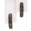 Boucles d'oreilles en or avec diamant noir