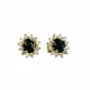Boucles d'oreilles en or avec saphir et diamants