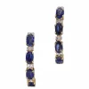 Boucles d'oreilles en or avec diamants et saphir