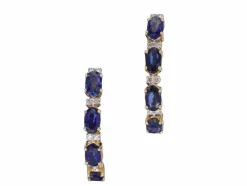 Boucles d'oreilles en or avec diamants et saphir