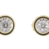 Boucles d'oreilles en or avec un diamant taille brillant