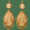 Boucles d'oreilles en or avec camées antiques