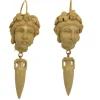 Boucles d'oreilles en or avec camées de lave antiques