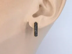 Boucles d'oreilles en or avec diamant noir
