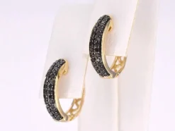 Boucles d'oreilles en or avec diamant noir