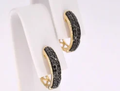 Boucles d'oreilles en or avec diamant noir
