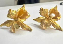 boucles d'oreilles en or avec perles