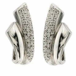 Boucles d'oreilles en or blanc, diamants naturels