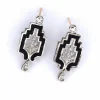 Boucles d'oreilles en or blanc et diamants '80