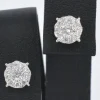 Boucles d'oreilles en or blanc avec diamants taille brillant
