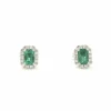 Boucles d'oreilles en or blanc avec émeraudes et diamants