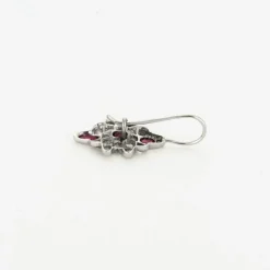 Boucles d'oreilles en or blanc diamants et rubis