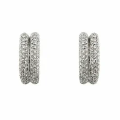 Boucles d'oreilles en or blanc avec diamants