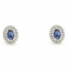 Boucles d'oreilles en or blanc avec saphirs et diamants