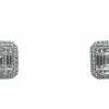 Boucles d'oreilles en or blanc avec 70 diamants