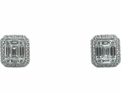Boucles d'oreilles en or blanc avec 70 diamants