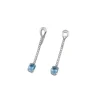 Boucles d'oreilles en or blanc avec diamants et aigue-marine