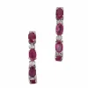 Boucles d'oreilles en or blanc avec diamants et rubis